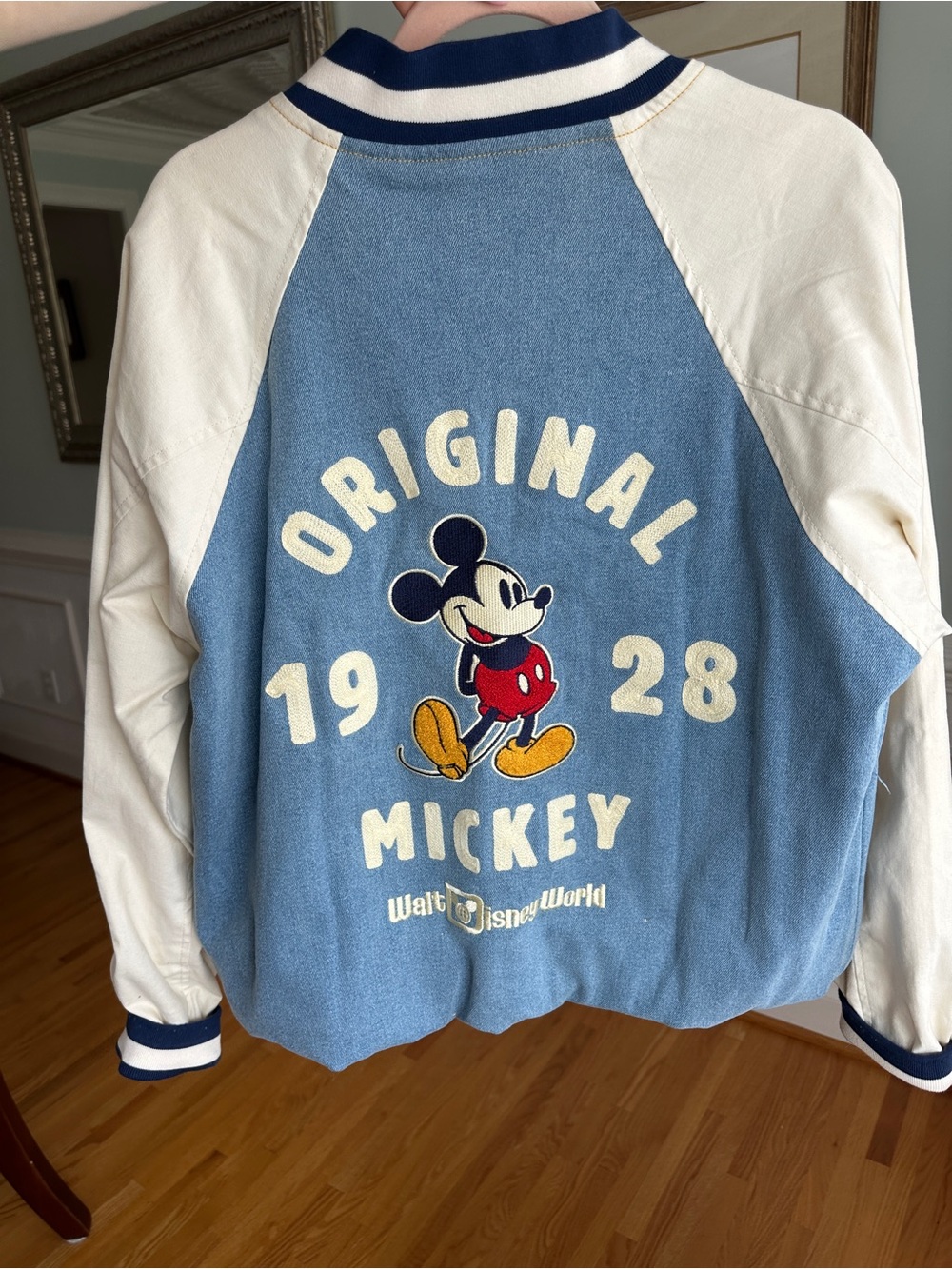 Vintage Disney Blue & Cream 'Original Mickey' Varsity Jacket